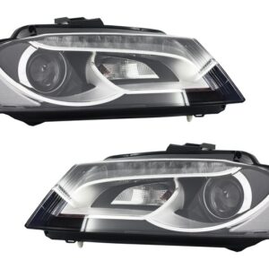 LED DRL Headlights for Audi A3 8P 8P1 8PA (2009-2012) Facelift Design Daytime Running Light Black