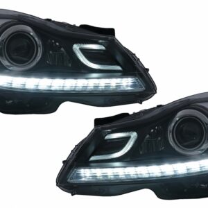 LED DRL Headlights suitable for Mercedes C-Class W204 S204 (2011-2014) with Dynamic Sequential Turning Light