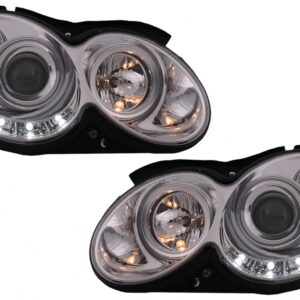 LED DRL Headlights suitable for Mercedes CLK W209 C209 Coupe A209 Cabrio (2003-2010) Chrome
