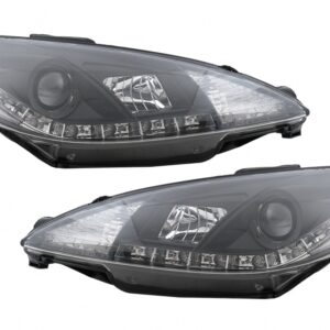 LED DRL Headlights suitable for Peugeot 206 (1998-2002) Black