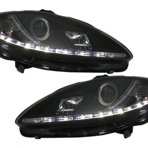 LED DRL Headlights suitable for Seat Leon Altea Toledo (06.2005-2009) Black