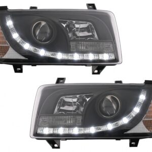 LED DRL Headlights suitable for VW Transporter T4 (1990-2003) Black