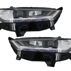 LED DRL Headlights Xenon Look suitable for Ford Mondeo MK5 (2013-2016) Flowing Dynamic Sequential Turning Lights Chrome