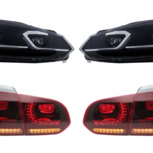 LED Headlights and Taillights suitable for VW Golf 6 VI (2008-2013) With Facelift G7.5 Look Silver Flowing Dynamic Sequential Turning Lights LHD