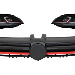 LED Headlights Bi-xenon Look suitable for VW Golf 7 VII (2012-2017) Facelift G7.5 GTI Design with Sequential Dynamic Turning Lights with Central Grille