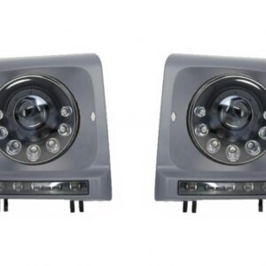 LED Headlights Black Bi-Xenon Look with DRL Covers suitable for Mercedes G-Class W463 (1989-2012)