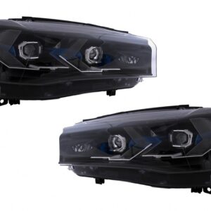 LED Headlights suitable for BMW X5 F15 (2013-2018) Conversion to G05 Design Black