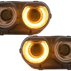 LED Headlights suitable for Dodge Challenger (2015-2023) Black RGB Lights