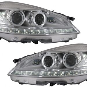 LED Headlights suitable for Mercedes S-Class W221 (2005-2009) Facelift Look with Sequential Dynamic Turning Lights