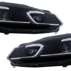 LED Headlights suitable for VW Golf 6 VI (2008-2013) With Facelift G7.5 Look Silver Flowing Dynamic Sequential Turning Lights