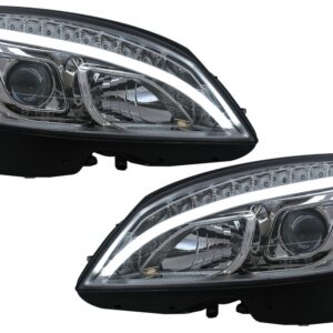 LED Headlights Tube Light suitable for Mercedes C-Class W204 S204 (2007-2010) Chrome