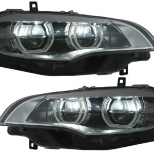 LED Headlights Xenon Angel Eyes 3D Dual Halo Rims suitable for BMW X6 E71 (2008-2012)