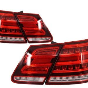 LED Light Bar Taillights suitable for Mercedes E-Class W212 (2009-2013) Conversion Facelift Design Red Clear