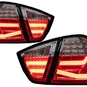 LED Taillights suitable for BMW 3 Series E90 (03.2005-08.2008) Red White LightBar F30 LCI Design