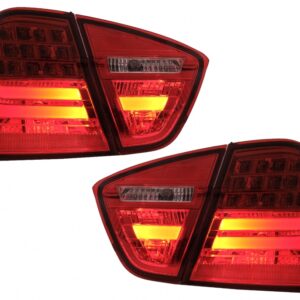 LED Taillights suitable for BMW 3 Series E90 (2005-2008) LED Light Bar LCI Design Red Clear