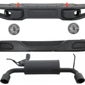 Metal Body Kit suitable for Jeep Wrangler Rubicon JK (2007-2017) 10th Anniversary Hard Rock Style With Complete Exhaust System Axle-Back