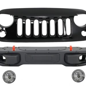 Metal Front Bumper with Central Front Grille suitable for JEEP Wrangler / Rubicon JK (2007-2017) 10th Anniversary Hard Rock Style