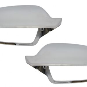 Mirror Covers suitable for Audi A5 8T (2011-2016) A3 8P (2011-2013) A4 B8.5 Facelift (2012-2015) Extinction Aluminium Plated Complete Housing Without Side Assist