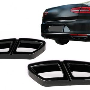 Muffler Tips Decorative Frames suitable for VW Passat B8 3G GTE / Alltrack (2015-2019) Piano Black