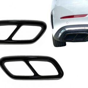 Muffler Tips Frames suitable for Mercedes C-Class W206 S206 Sport Line (2021-Up) Piano Black