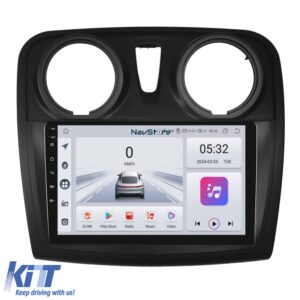 Navigation for Android Dacia Logan Sandero (2012-2020), 9Inch, 4Gb Ram, 64Gb Storage, Bluetooth, WiFi, Carplay