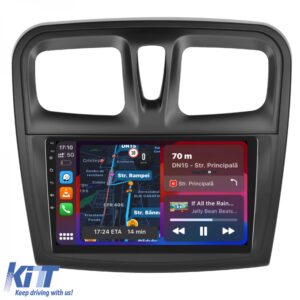 Navigation for Android Dacia Logan Sandero (2012-2020), 9Inch, 4Gb Ram, 64Gb Storage, Bluetooth, Carplay