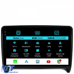 Navigation for Audi TT, 2006-2014, 9 Inch, 6Gb Ram, 128Gb Storage, Carplay