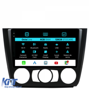 Navigation for Bmw Series 1 E82 E88 E81 E87 (2004-2011), 9Inch, 6Gb Ram, 128Gb Storage, Carplay.