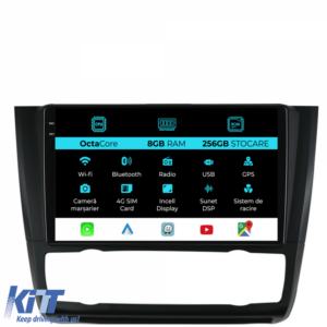 Navigation for BMW Series 1 E82 E88 E81 E87 (2004-2011), 9Inch, 8Gb Ram, 256Gb Storage, Carplay