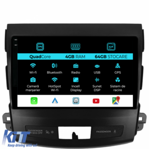 Navigation for Citroen C-Crosser (2007-2012), QuadCore, 9 Inch, 4Gb Ram, 64Gb Storage, Carplay.