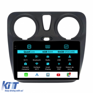 Navigation for Dacia Dokker, Lodgy (2012-2020), QuadCore, 9Inch, 4Gb Ram, 64Gb Storage, Carplay