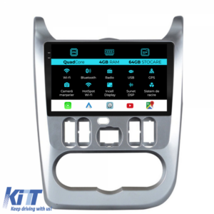 Navigation for Dacia Logan, Duster, Sandero (2008-2013), QuadCore, 9 Inch, 4Gb RAM, 64Gb Storage, Carplay