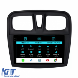 Navigation for Dacia Logan Sandero (2012-2020), 9Inch, 6Gb Ram, 128Gb Storage, Carplay