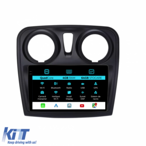 Navigation for Dacia Logan Sandero (2012-2020), QuadCore, 9 Inch, 4Gb Ram, 64Gb Storage, Carplay