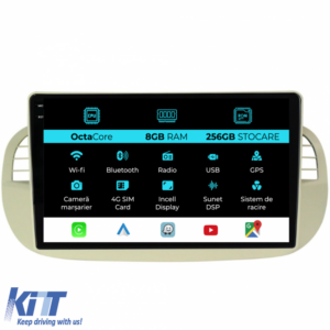 Navigation for Fiat 500, (2007-2015), 9Inch, 8Gb Ram, 256Gb Storage, Carplay