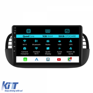 Navigation for Fiat 500, (2007 - 2015), 9Inch, 1Gb Ram, 32Gb Storage, Carplay