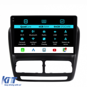Navigation for Fiat Doblo, (2010-2015), QuadCore, 10 Inch, 4Gb RAM, 64Gb Storage, Carplay