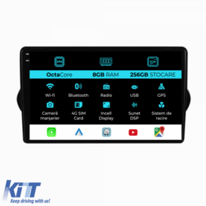 Navigation for Fiat Tipo, 2015-2021, 9 Inch, 8 Gb Ram, 256 Gb Storage, Carplay