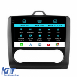 Navigation for Ford Focus, 2004-2012, 9 Inch, 4Gb RAM, 64Gb Storage, Carplay, Automatic Climate Control