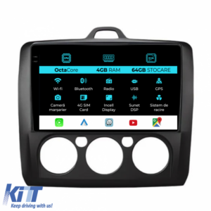 Navigation for Ford Focus, (2004-2012), 9 Inch, 4Gb Ram, 64Gb Storage, Carplay, Manual Climate Control