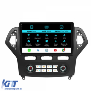 Navigation for Ford Mondeo, (2007-2014), QuadCore, 10 Inch, 4Gb Ram, 64Gb Storage, Carplay - Automatic Climate Control