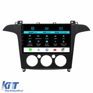 Navigation for Ford, S-Max (2006 - 2015), 9 Inch, 1GB RAM, 32GB Storage, Carplay, Manual Climate Control