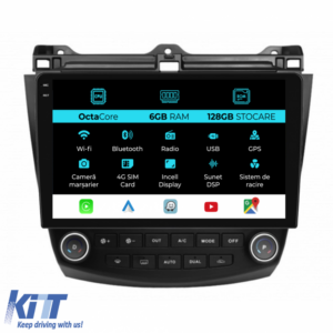 Navigation for Honda Accord VII (2003 - 2008), 10 Inch, 6Gb Ram, 128Gb Storage, Carplay