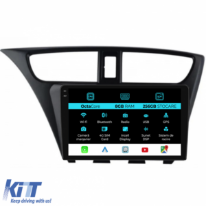 Navigation for Honda Civic IX Hatchback (2011-2017), 9Inch, 8Gb Ram, 256Gb Storage, Carplay.