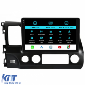Navigation for Honda Civic VIII Sedan (2006-2011), 10 Inch, 4Gb RAM, 64Gb Storage, Carplay