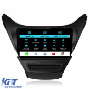 Navigation for Hyundai Elantra, 2010-2016, 9Inch, 2Gb Ram, 32Gb Storage, Carplay