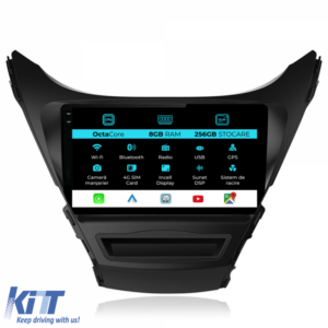 Navigation for Hyundai Elantra, 2010-2016, 9Inch, 8Gb Ram, 256Gb Storage, Carplay