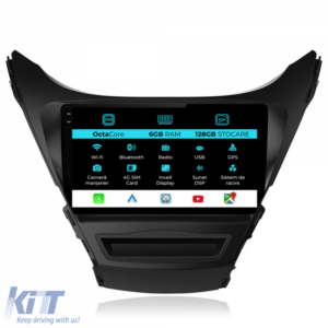 Navigation for Hyundai Elantra, (2010-2016), 9Inch, 6Gb Ram, 128Gb Storage, Carplay