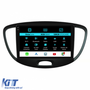 Navigation for Hyundai I10, (2007-2013), 9 Inch, 6Gb Ram, 128Gb Storage, Carplay.
