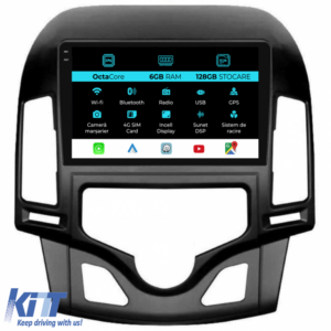 Navigation for Hyundai I30 (2007-2012), 9 Inch, 6Gb RAM, 128Gb Storage, Carplay, Climatic Control